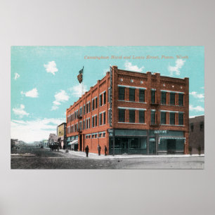 Exterior View of Cunningham Hotel on Lewis St Poster