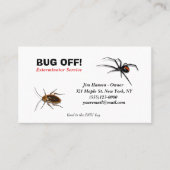 Exterminator Bug en Pest Control Service Visitekaartje (Voorkant)
