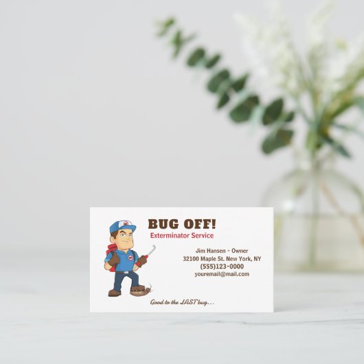 Exterminator Bug en Pest Control Service Visitekaartje (Staand voorkant)
