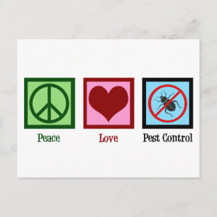Exterminator Peace Love Pest Control Company Briefkaart