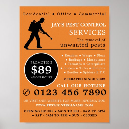 Exterminator, Pest Control Adverteren Poster (Voorkant)