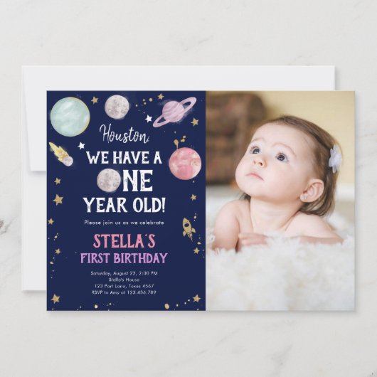 Externe Planètes spatiales Invitation d'anniversai (Devant)