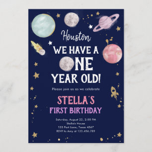 Externe Planètes spatiales Invitation d'anniversai