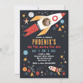 Externe Rocket Invitation photo Anniversaire (Devant)