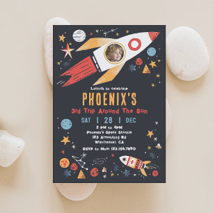 Externe Rocket Invitation photo Anniversaire