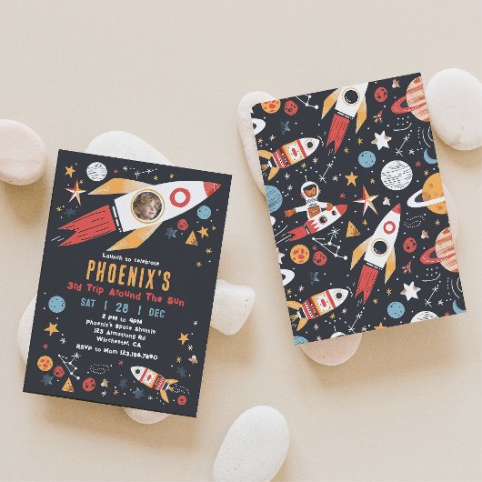 Externe Rocket Invitation photo Anniversaire