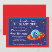 Externe Rocket Invitations de fête d'anniversaire (Devant / Derrière)
