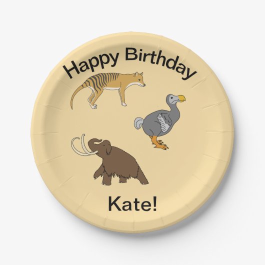Extinct Animals  Papieren Bordje (Voorkant)