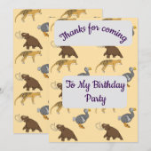 Extinct Animals Thank you Card Kaart (Voorkant / Achterkant)