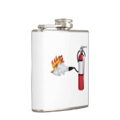 Extincteur éteignant le flacon du feu (Droite)