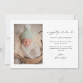 Extra Cheer Holiday Baby Foto geboortedatum Aankondiging (Achterkant)