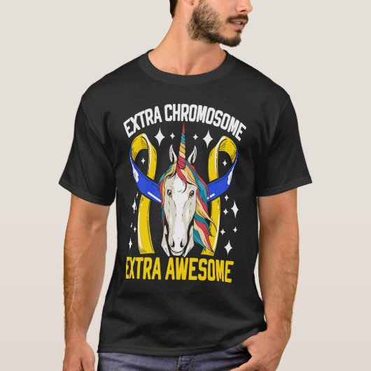 Extra Chromosome Extra Awesome Down Syndrome Unico T-shirt (Voorkant)