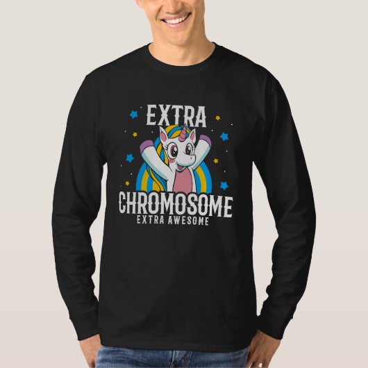 Extra Chromosome Extra Awesome Unicorn Down Syndro T-shirt (Voorkant)