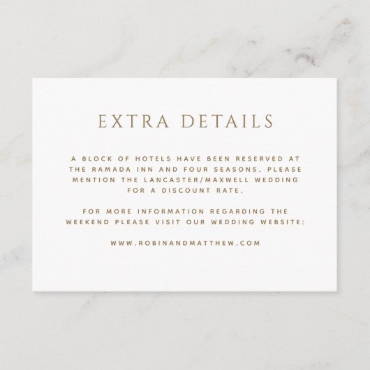 Extra details of ander gouden wasbruiloft informatiekaartje (Voorkant)