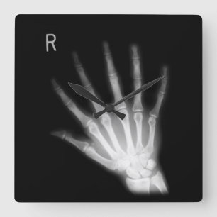 Extra Digit X-ray Right Hand Vierkante Klok