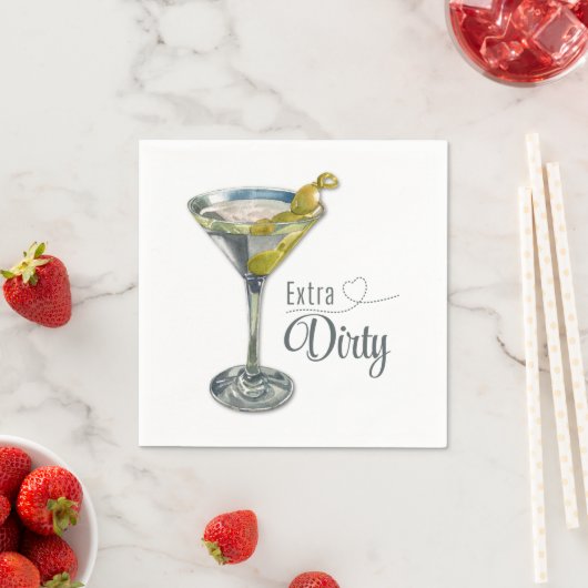 Extra Dirty Martini Cocktail Napkin Servet (Insitu)