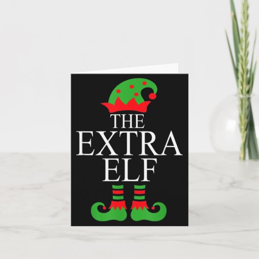 Extra Elf Family Matching Christmas Group Pajama M Kaart (Voorkant)
