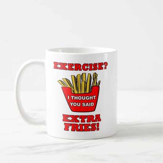 Extra Fries drôle Mug (Gauche)