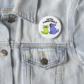 Extra Furrestrials Funny Furry Alien Pet Pun Ronde Button 5,7 Cm (In situ)