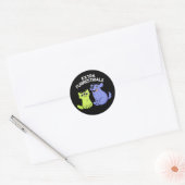 Extra Furrestrials Grappige Alien Furry Pun Dark B Ronde Sticker (Envelop)