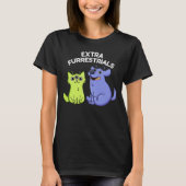 Extra Furrestrials Grappige Alien Furry Pun Dark B T-shirt (Voorkant)