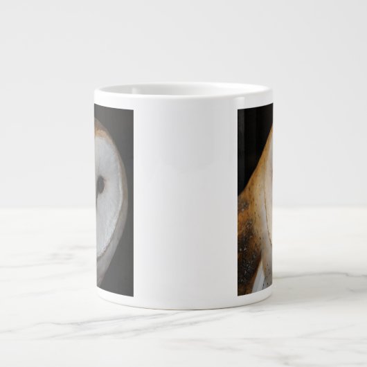 Extra groot, 20 oz. Witte Barn Owl Mok (Voorkant)