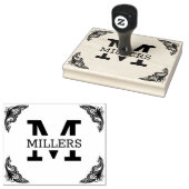 Extra groot aangepast monogram 	rubberstempel (Gestempeld)