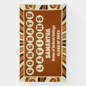 Extra groot Boho Retro Groovy 2025 Afstuderen Spandoek (Verticaal)