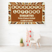 Extra groot Boho Retro Groovy 2025 Afstuderen Spandoek (Insitu)