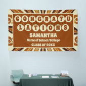 Extra groot Boho Retro Groovy 2025 Afstuderen Spandoek (Beurs)
