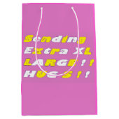 Extra groot design Roze gele witte grafische kaart Medium Cadeauzakje (Voorkant)