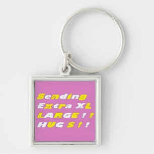 Extra groot design Roze gele witte grafische kaart Sleutelhanger