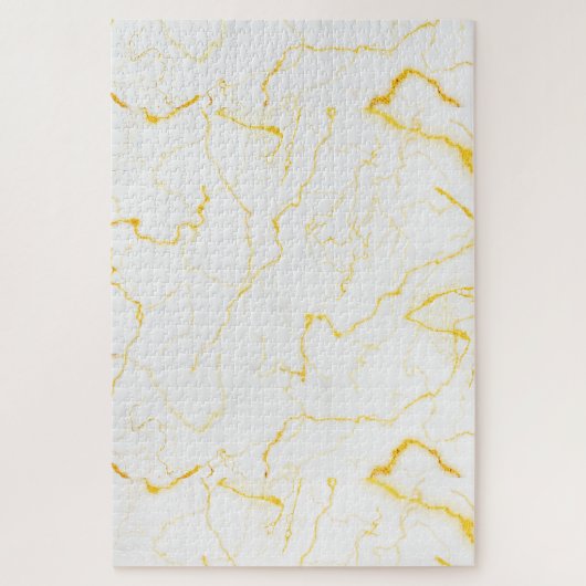 Extra groot hard elegant goud glitter wit marmer legpuzzel (Verticaal)