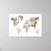 Extra groot Neutraal Kleur Wereldkaart Canvas (Voorkant)