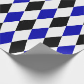 Extra groot zwart, Royal Blue en White Harlequin Cadeaupapier (Hoek)