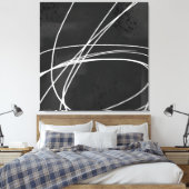 Extra groot zwart-wit, modern, Abstract Canvas Afdruk (Insitu (Slaapkamer))