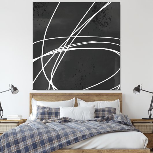 Extra groot zwart-wit, modern, Abstract Canvas Afdruk (Insitu (Slaapkamer))