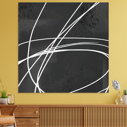 Extra groot zwart-wit, modern, Abstract Canvas Afdruk (Insitu (Woonkamer))
