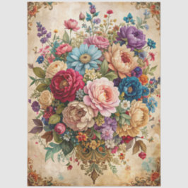 Extra grote barokke kleurrijke bloemen Decoupage Tissuepapier