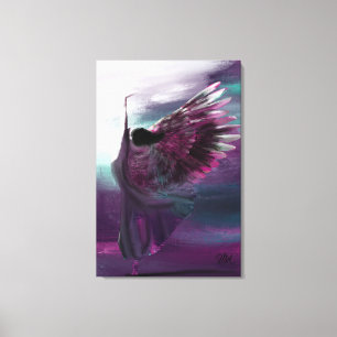 Extra grote Christelijke Abstracte Angel Paarse Canvas Afdruk