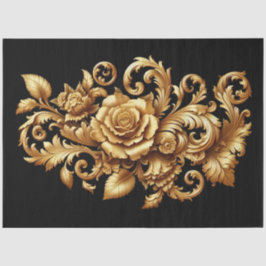 Extra grote gouden barokke bloemendecoupage tissuepapier