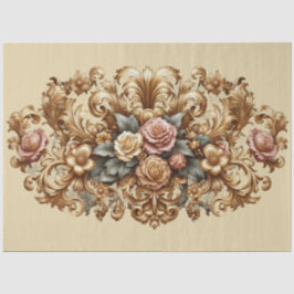 Extra grote gouden barokke bloemendecoupage tissuepapier