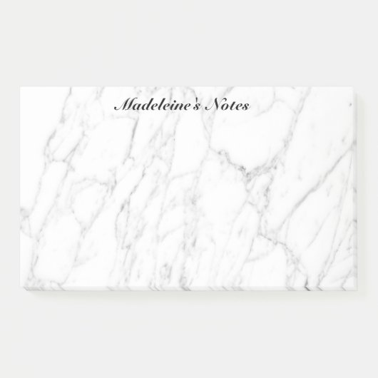 Extra grote witte marmer, aangepaste benaming post-it® notes (Voorkant)