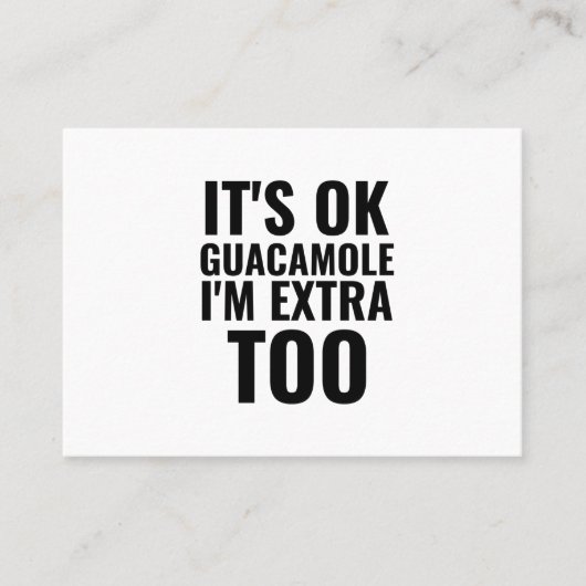 Extra guacamole grappige avocado vegan visitekaartje (Voorkant)