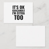 Extra guacamole grappige avocado vegan visitekaartje (Voorkant / Achterkant)