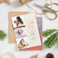 Extra Joy Foto Red Holiday Geboorteaankondiging