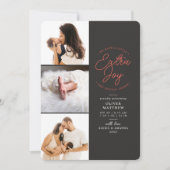 Extra Joy Photo Grey Holiday Faire-part de naissan (Devant)