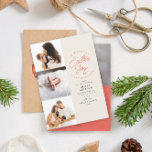 Extra Joy Photo Red Holiday Faire-part de naissanc<br><div class="desc">Présentez votre bébé dans le monde avec style avec cette faire-part de naissance minimaliste cette saison de vacances. Avec des espaces modèles pour 4 images et 100% du texte est modifiable.</div>