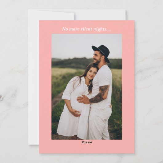 Extra Joyful Roze Zwangerschap Feestdagenkaart (Achterkant)