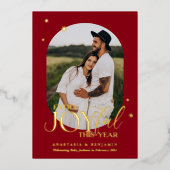 Extra Joyvolle Zwangerschapsaankondiging Kerstkaar Folie Feestdagenkaart (Voorkant)